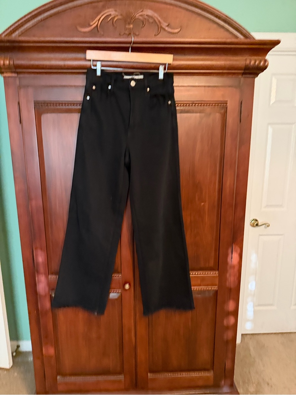 AMO Black Wide-Leg High-Rise Jeans